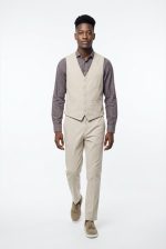 HAMAKI-HO COTTON-LINEN TEXTURED VEST - Image 2