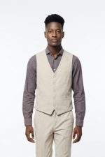 HAMAKI-HO COTTON-LINEN TEXTURED VEST - Image 4