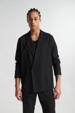 PCOC STRIPED DEEP V-NECKLINE BUTTON CARDIGAN - Image 2