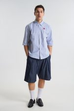 PCOC STRIPED HEART PRINT S/S COTTON SHIRT - Image 3