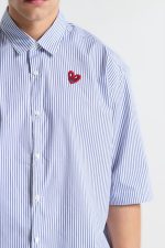 PCOC STRIPED HEART PRINT S/S COTTON SHIRT - Image 4