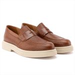 LACELESS LEATHER EMBOSED SHOES