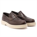 LACELESS LEATHER EMBOSED SHOES - Image 3