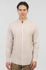 REBASE STRIPED STAND-UP COLLAR SHIRT - Image 2