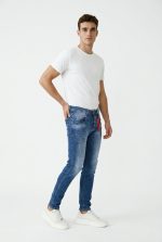 BACK2JEANS RIPPED ELASTIC LEGBAND JEANS - Image 3