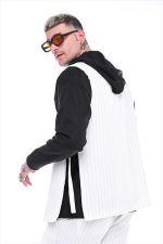 STEFAN STRIPED NIGHT WIND SLEEVELESS BLAZER - Image 4