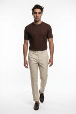 TELAMIRA STRIPED TEXTURED TROUSERS - Image 3