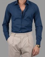 DEZIGN TEXTURED PRINT COLLAR SHIRT - Image 2