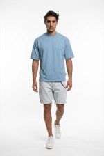 TELAMIRA DENIM RIPPED BERMUDA CHAIN SHORTS - Image 3