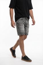 TELAMIRA DENIM RIPPED BERMUDA CHAIN SHORTS - Image 4