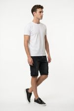 SLIM FIT DENIM CARGO BERMUDA SHORTS - Image 4