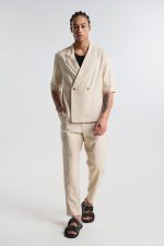 PCOC COTTON LINEN TEXTURED TROUSERS - Image 4