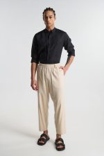 PCOC LINEN LOOSE FIT PLEATS TROUSERS - Image 3