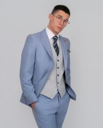 DEZIGN 3PIECE SLIM FIT SUIT IN PATTERNED