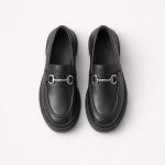 LEATHER TRACK SOLE BUCKLE LOAFERS - Image 2