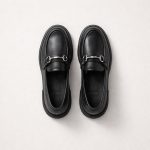 LEATHER TRACK SOLE BUCKLE LOAFERS - Image 4