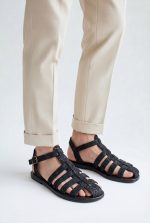 KAMA LEATHER BUCKLED CAGE SANDALS - Image 3
