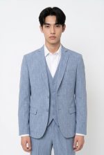 HACKERS LINEN BLEND TEXTURED BLAZER - Image 9