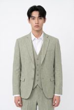 HACKERS LINEN BLEND TEXTURED BLAZER - Image 3