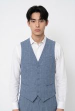 HACKERS LINEN BLEND TEXTURED VEST - Image 4
