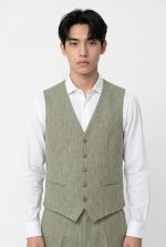 HACKERS LINEN BLEND TEXTURED VEST - Image 2
