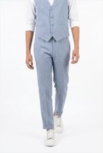 HACKERS LINEN BLEND TEXTURED TROUSERS - Image 7