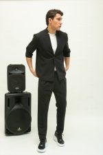 HACKERS ELASTIC SLIM FIT PLEATS TROUSERS