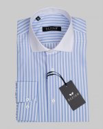 DEZIGN STRIPED WHITE COLLAR SLIM FIT SHIRT - Image 3