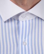 DEZIGN STRIPED WHITE COLLAR SLIM FIT SHIRT - Image 4