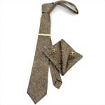 FLORAL-PATTERNED TIE WITH HANDKERCHIEF - Image 27