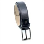 LEATHER BELT WITH MATTE GUNMETAL HARDWARE - Image 2