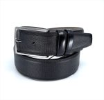 LEATHER BELT WITH MATTE GUNMETAL HARDWARE - Image 3