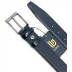 LEATHER BELT WITH MATTE GUNMETAL HARDWARE - Image 4