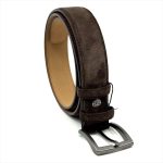 NUBUCK BELT WITH MATTE GUNMETAL HARDWARE - Image 2