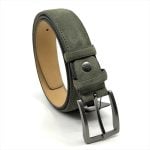 NUBUCK BELT WITH MATTE GUNMETAL HARDWARE - Image 13