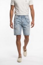 TELAMIRA DENIM RIPPED BERMUDA CHAIN SHORTS - Image 2