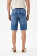 TELAMIRA DENIM RIPPED BERMUDA CHAIN SHORTS - Image 5
