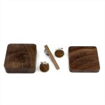SET POLISHED-METAL TIE CLIP WITH CUFFLINGS - Image 5