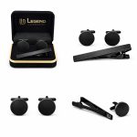 SET POLISHED-METAL TIE CLIP WITH CUFFLINGS - Image 5