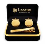 SET POLISHED-METAL TIE CLIP WITH CUFFLINGS - Image 6