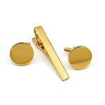 SET POLISHED-METAL TIE CLIP WITH CUFFLINGS - Image 8