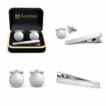 SET POLISHED-METAL TIE CLIP WITH CUFFLINGS - Image 13