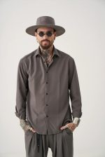 STEFAN GRAPHITE TEXTURED OVERSHIRT