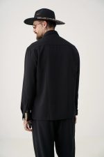 STEFAN GRAPHITE TEXTURED OVERSHIRT - Image 4