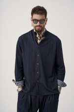STEFAN DENIM STRIPEDTEXTURED OVERSHIRT - Image 2