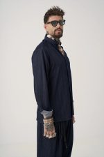 STEFAN DENIM STRIPEDTEXTURED OVERSHIRT - Image 5