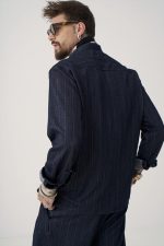 STEFAN DENIM STRIPEDTEXTURED OVERSHIRT - Image 7