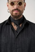 STEFAN THE BUTTON TIE POLY TEXTURED SHIRT - Image 4
