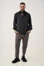 STEFAN THE BUTTON TIE POLY TEXTURED SHIRT - Image 6