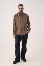 STEFAN THE BUTTON TIE POLY TEXTURED SHIRT - Image 10